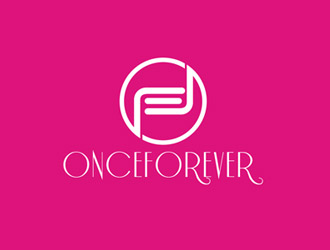 郭慶忠的英文：onceforever  +中文：萬姿艾唯logo設(shè)計