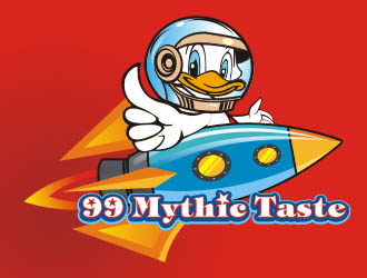 楊福的99 Mythic Taste（一只開飛機(jī)/火箭的鴨子）logo設(shè)計