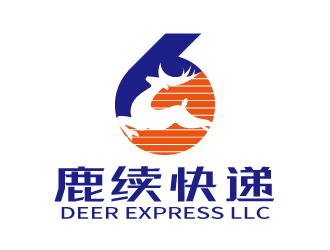 張俊的英文：Deer Express LLC, 中文：鹿續(xù)快遞logo設(shè)計